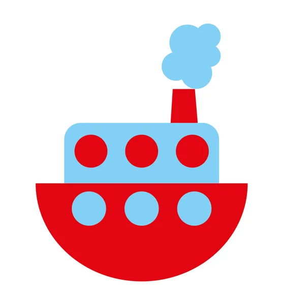 Barco juguete aislado icono de diseño — Vector de stock