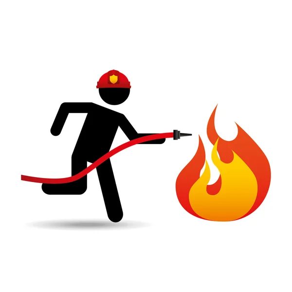 Berufsbild Feuerwehrmann — Stockvektor