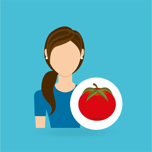 Hortalizas y frutas — Vector de stock