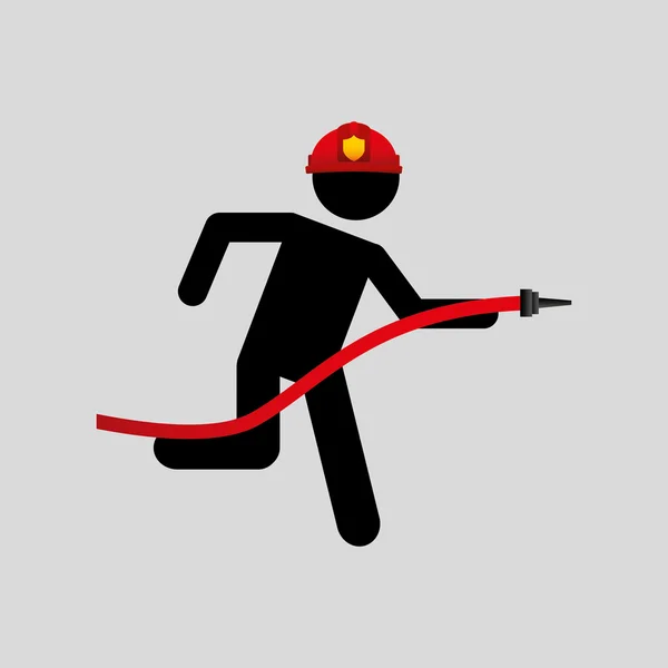 Brandweerman baan pictogram — Stockvector