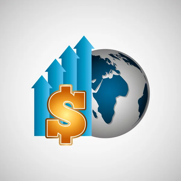 ビジネスの世界のお金の経済 — ストックベクタ