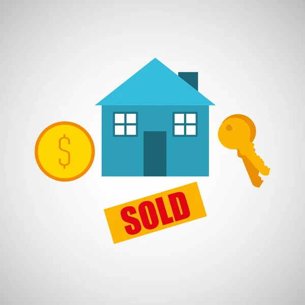 Πώληση σπίτι σπίτι πωλείται επιχείρηση — Διανυσματικό Αρχείο