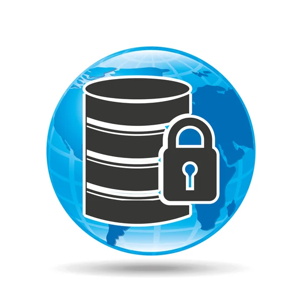 Cloud security protection centre de données — Image vectorielle