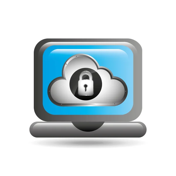 Centro de datos de protección de seguridad cloud — Vector de stock