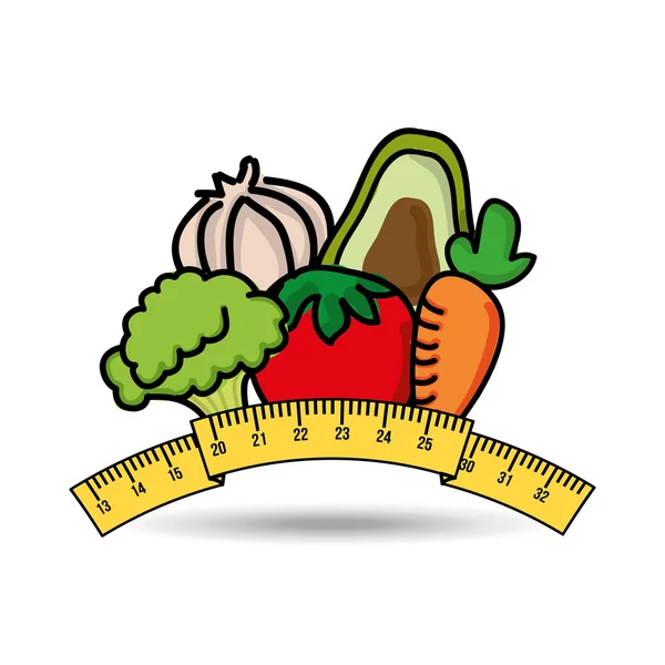 Alimentos natureza vegetais saudáveis —  Vetores de Stock