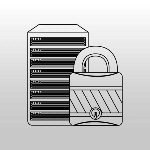 Centrum van de gegevens van bescherming van de veiligheid van Cloud — Stockvector