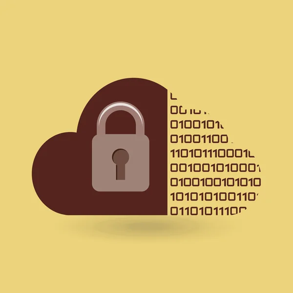 Centro de dados de proteção de segurança na nuvem — Vetor de Stock
