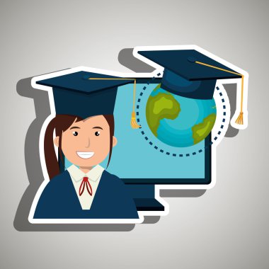 Öğrenci mezuniyet izole simgesi