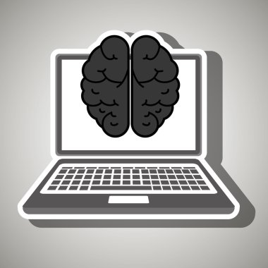 fikir bilgisayar simgesi tasarım izole