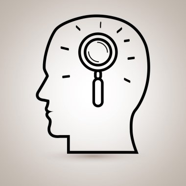 siluet izole düşünce simgesi tasarım ile