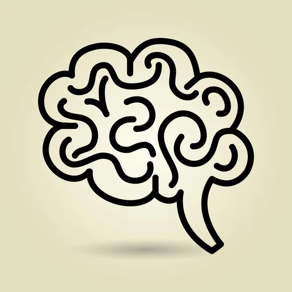 뇌의 상징 격리 아이콘 디자인 — 스톡 벡터