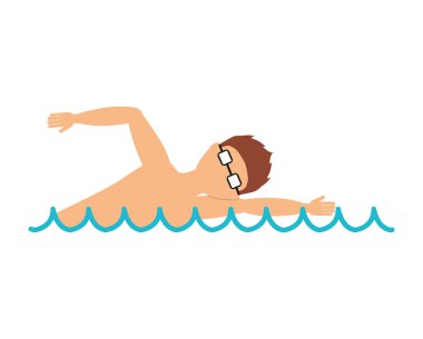 Yüzme yarışı izole simgesi