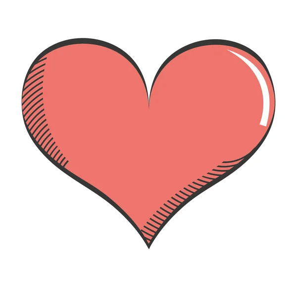 Kalp izole aşk simgesi tasarım — Stok Vektör