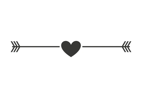 Corazón amor aislado icono de diseño — Vector de stock