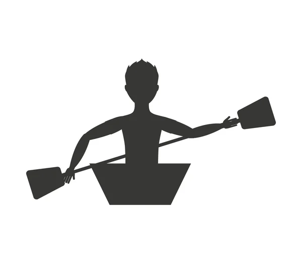 Kayak deporte aislado icono de diseño — Vector de stock