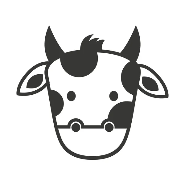 Αγελάδα απομονωμένες εικονίδιο σχεδιασμός — Διανυσματικό Αρχείο