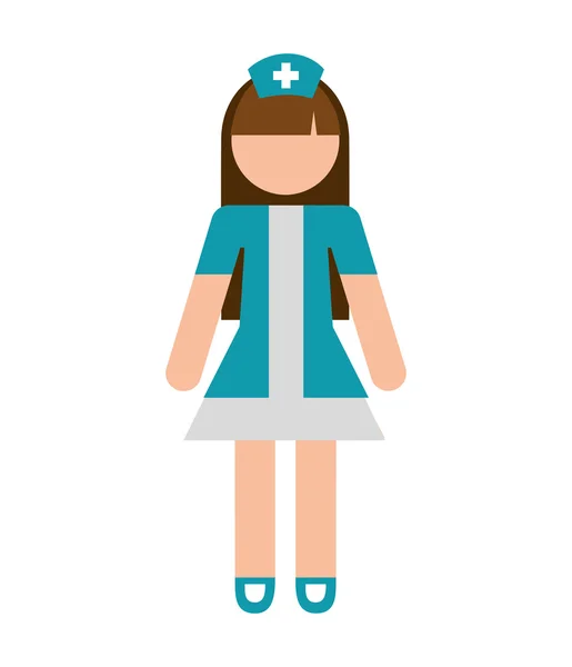 Enfermera avatar aislado icono de diseño — Vector de stock