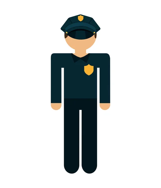 Agente de policía aislado icono de diseño — Archivo Imágenes Vectoriales