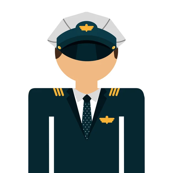 Pilot avatar geïsoleerd pictogram ontwerp — Stockvector