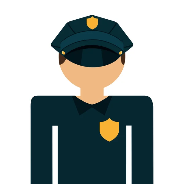 Politie agent geïsoleerd pictogram ontwerp — Stockvector