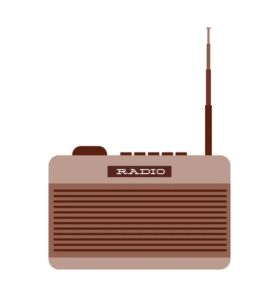 Ancienne radio isolée icône design — Image vectorielle