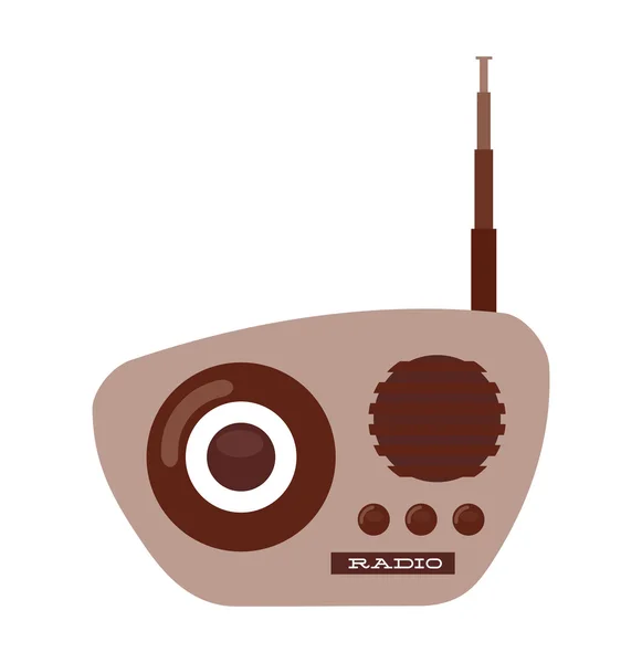 Viejo diseño de icono aislado de radio — Vector de stock