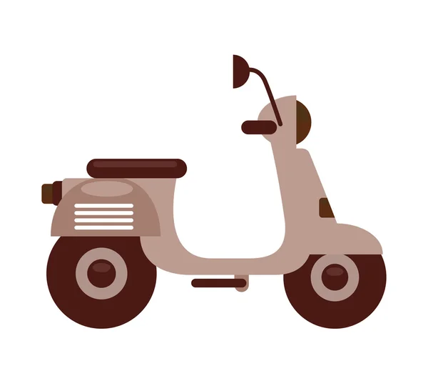 Retro scooter geïsoleerd pictogram ontwerp — Stockvector