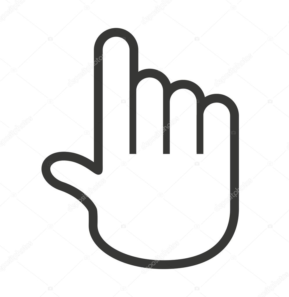 Tablet PC de pantalla táctil icono de signo. Puntero de mano Symbol Imagen  Vector de stock - Alamy