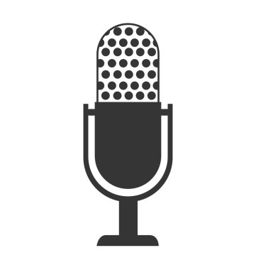 Radyo mikrofon Tema tasarım, izole simgesi.