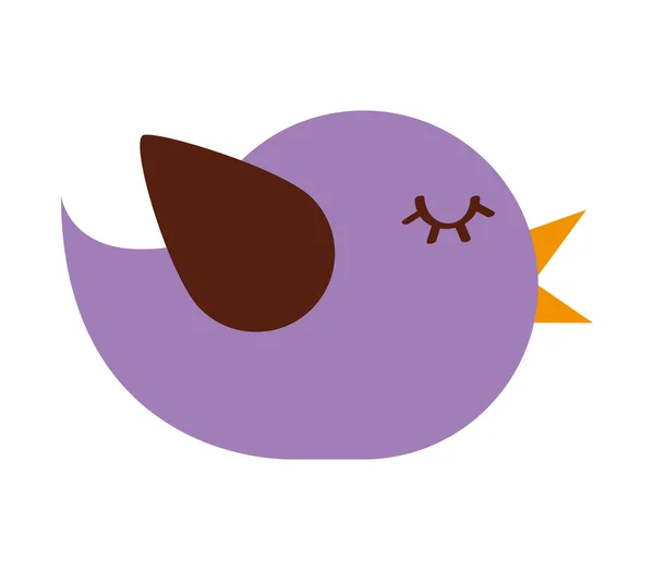 Roztomilý ptáček, samostatný ikony designu — Stockový vektor