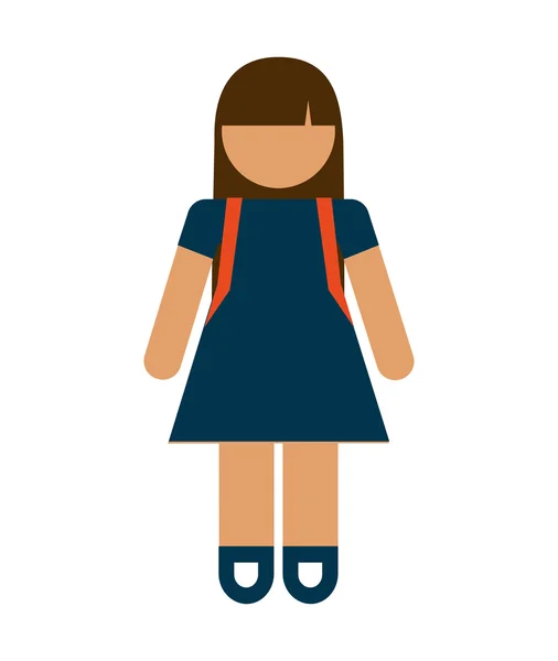 Student meisje avatar geïsoleerd pictogram ontwerp — Stockvector