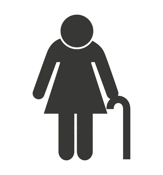Mujer figura avatar aislado icono de diseño — Vector de stock