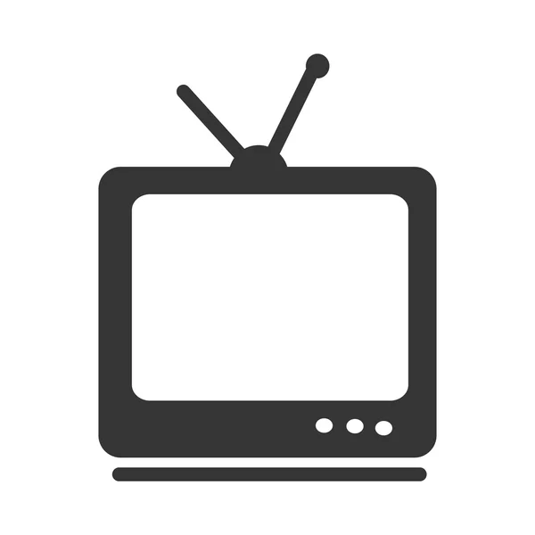 Icono retro de tv en colores blanco y negro . — Archivo Imágenes Vectoriales