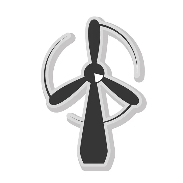 Renewable energy isolated flat icon in black and white colors. — Stock Vector