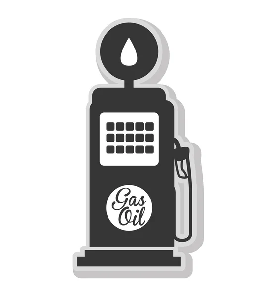 Fuel energy isolated flat icon in black and white colors. — Stock Vector