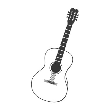 Müzik enstrümanı siyah beyaz simgesi.