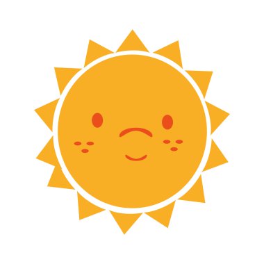 Güneş komik karikatür grafik tasarım.