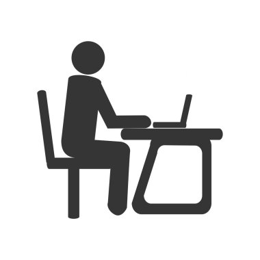 Çalışma, işadamı piktogram grafik tasarım.