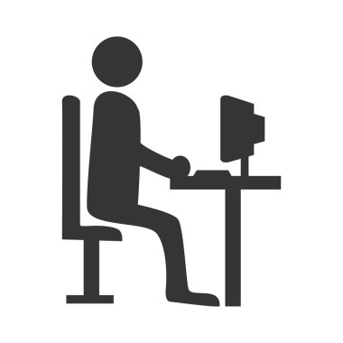 Çalışma, işadamı piktogram grafik tasarım.