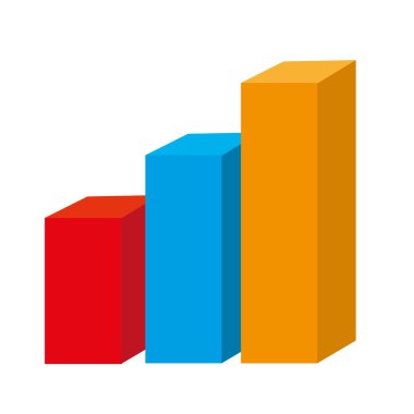İstatistik grafik izole düz simge, vektör çizim.