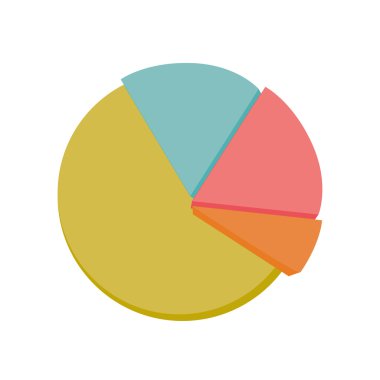 İstatistik grafik izole düz simge, vektör çizim.