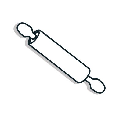 Fırın oklava izole satırı simgesi.