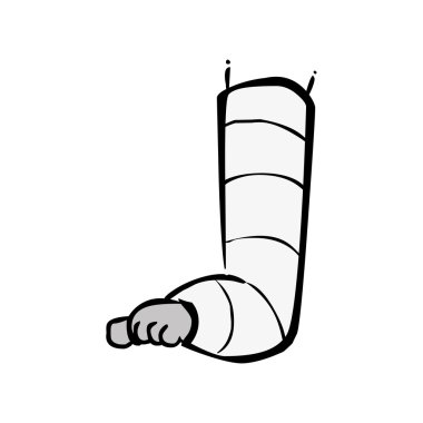 Tıbbi yaralanma kutsal kişilerin resmi, vektör çizim kırık.