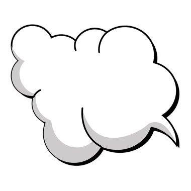 Komik balonu izole düz simgesinin, vektör çizim.