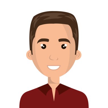 Genç erkek karikatür tasarım, vektör çizim.