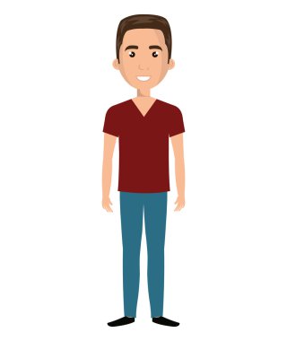 Genç erkek karikatür tasarım, vektör çizim.