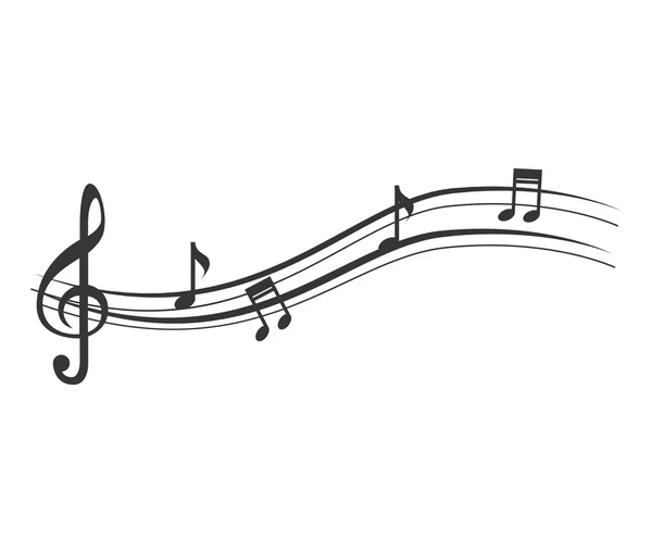 Note de musique icône plate — Image vectorielle