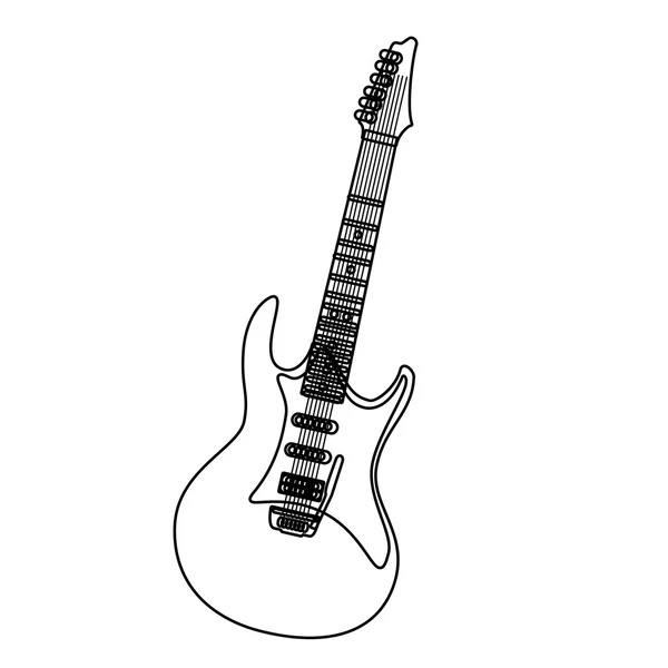 Muziekinstrument in zwart-wit pictogram. — Stockvector