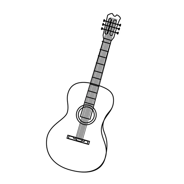 Muziekinstrument in zwart-wit pictogram. — Stockvector