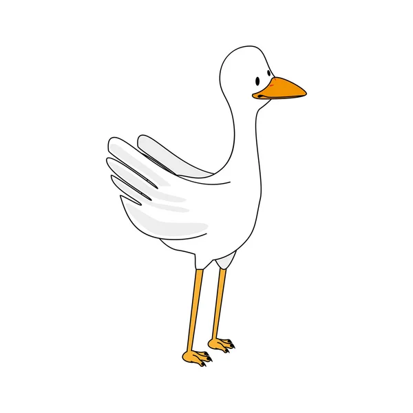 White sotrk bird theme design icon — Stok Vektör